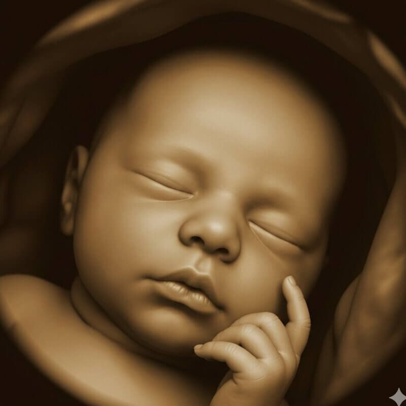 4D ultrasound image of a baby