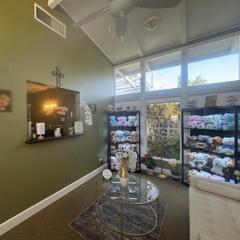 Image of the reception area at Baby's First Glance Ultrasound Studio in San Jose CA