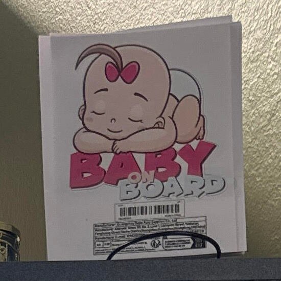 Image of a Baby On-Board keepsak from Baby's First Glance Ultrasound Studio.
